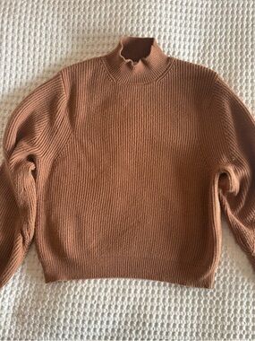 Zara | Ribbed Turtleneck Knit Sweater | Chocolate Brown | Size M